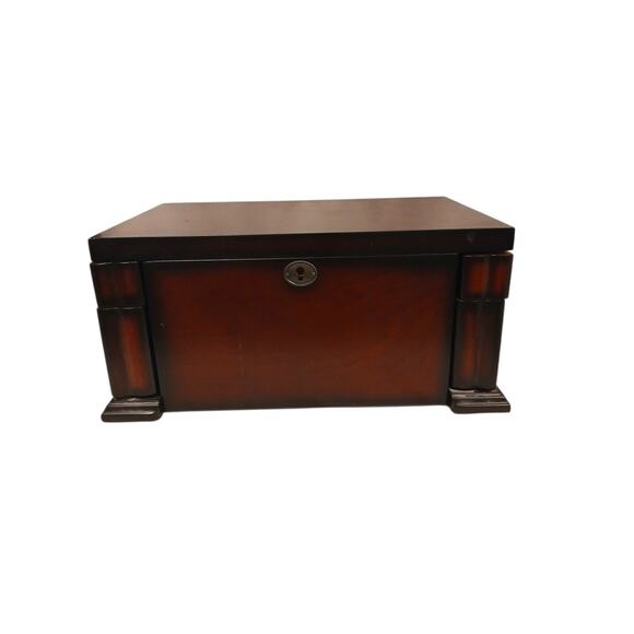 2005 Bombay Company Jewelry Chest 15x9 Compartment Drawers Cherry Wood Vintage - Picture 2 of 16